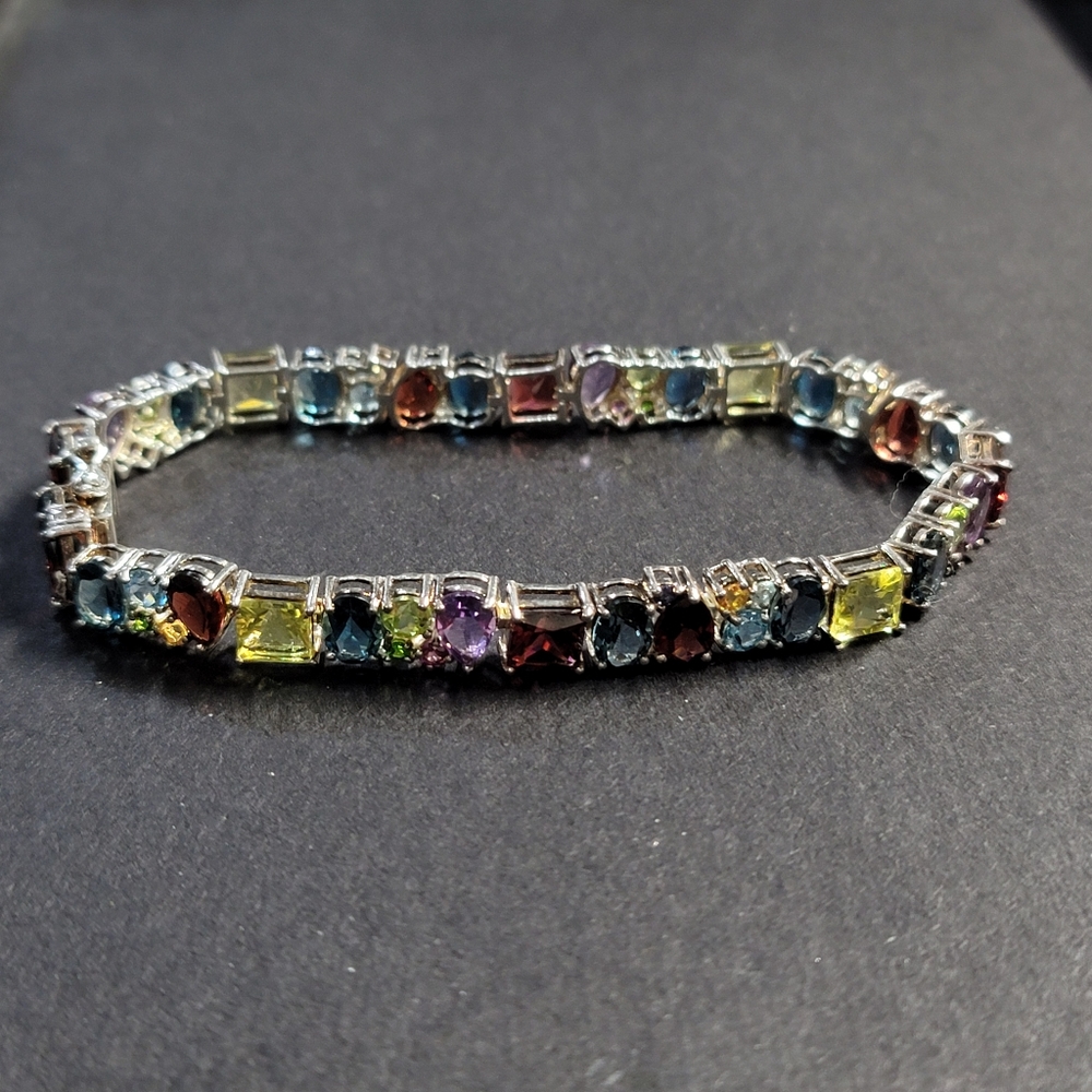 B149  Multi-color Multi-Gem Tennis Bracelet